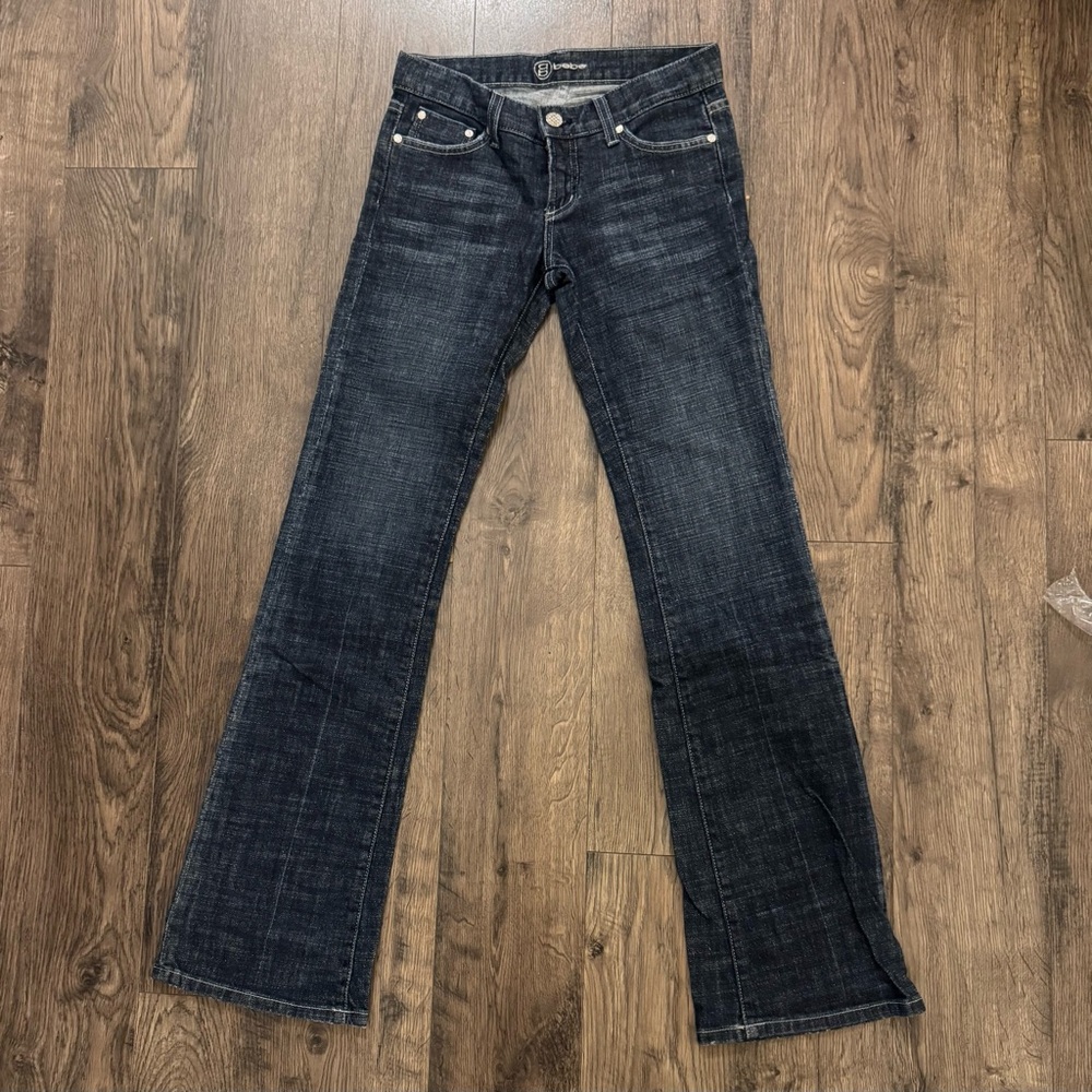 Vintage Y2K bebe Carmen Lose Rise Bootcut Jean Rhinestone Logo Size 27